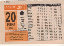 20 Şubat 2007 Takvim Yaprağı EFM(N)5653 - 3