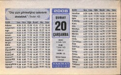 20 Şubat 2008 Takvim Yaprağı - Doğum Günü Hediyesi EFM(N)7514 - Gökçekoleksiyon