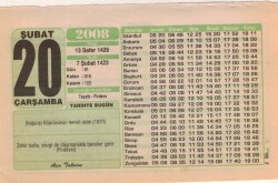 20 Şubat 2008 Takvim Yaprağı EFM(N)5596 - 1