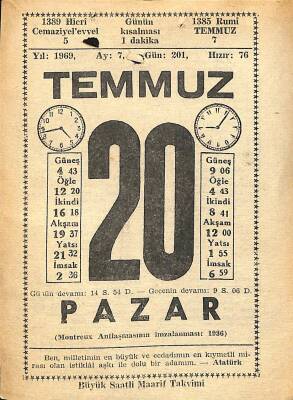 20 Temmuz 1969 Takvim Yaprağı - Doğum Günü Hediyesi EFM(N)11829 - 1