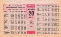 20 Temmuz 2008 Takvim Yaprağı EFM(N)2077 - 2