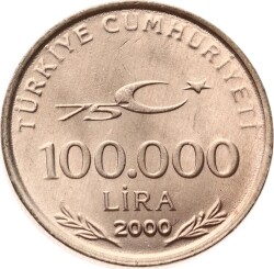 2000 Yılı 100.000 Lira - ÇİL TCM3209 - Gökçekoleksiyon