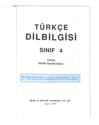 2000'ler İlkokul 4.Sınıf Türkçe Dil Bilgisi Ders Kitabı NDR99681 - 2