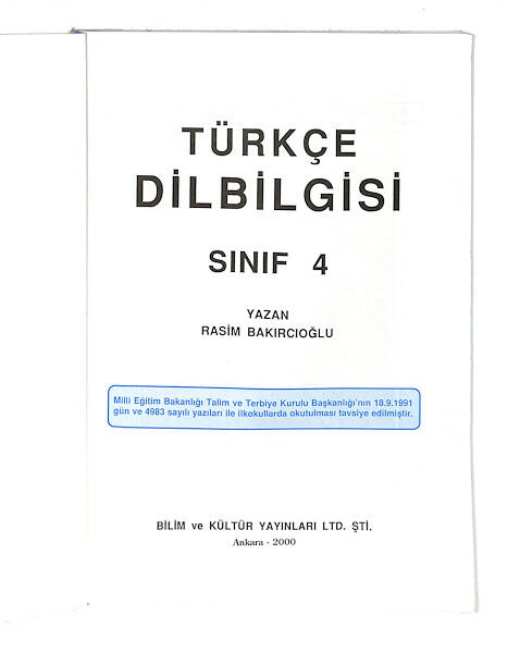 2000'ler İlkokul 4.Sınıf Türkçe Dil Bilgisi Ders Kitabı NDR99681 - 2