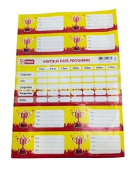 2000'ler Öğrenci Haftalık Ders Çizelgesi ve İsimlik Etiket Sticker Çıkartma AKS2222 - Gökçekoleksiyon