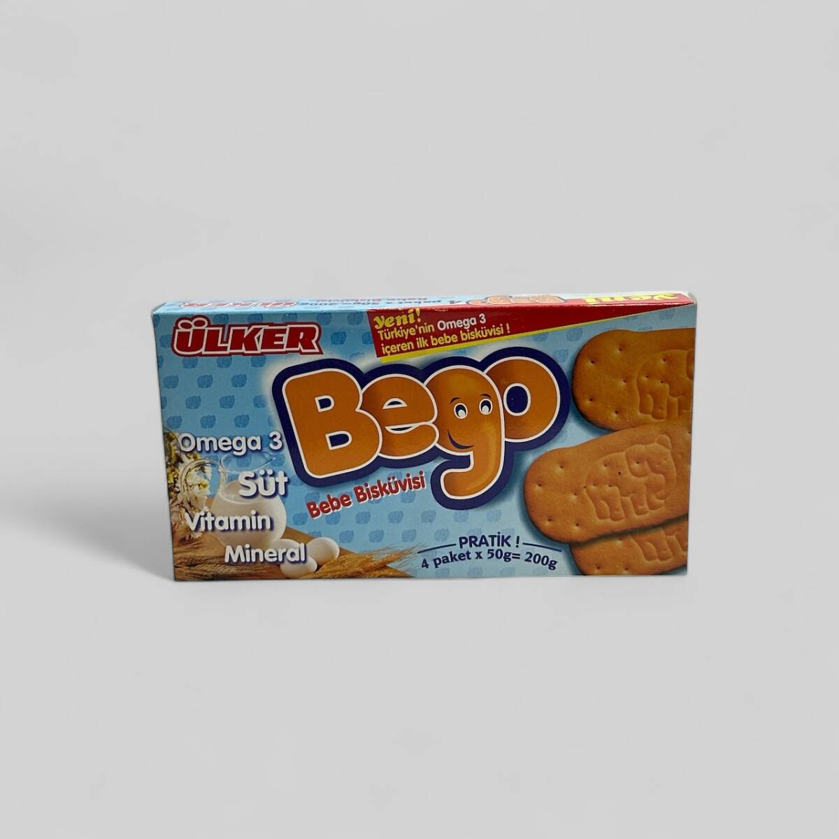 2000'ler Ülker Bego (Türkiye'nin Omega 3 İçeren İlk Bebe Bisküvisi) Bebe Bisküvisi AOB4329 (N) - 2