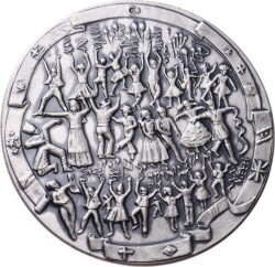 2001 - 23 Nisan Gümüş Kaplama/Bronz Madalyon (50mm) *Sertifikalı* - ÇİL MVM2215 - Gökçekoleksiyon