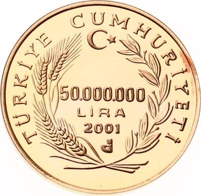 2001 - Kaya Kartalı(Aquila Chrysaetos) Altın Hatıra Para * Sertifikasız * TCH921 #960 - 2