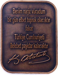 2001 - Mustafa Kemal Atatürk Altın Madalyon TCH416 - 2