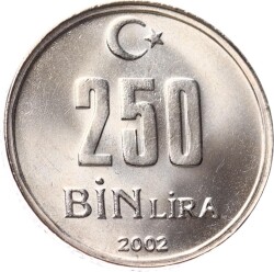 2002 Yılı 250.000 Lira - ÇİL TCM3263 - Gökçekoleksiyon