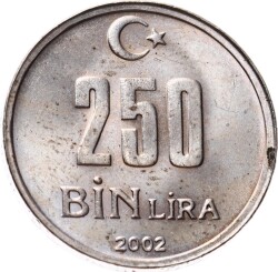 2002 Yılı 250.000 Lira ÇİL TCM3363 - Gökçekoleksiyon
