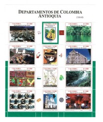 2008 Kolombiya Departamentos de Colombia Antioquia Hatıra Tabaka (MNH) PPT3024 - Gökçekoleksiyon