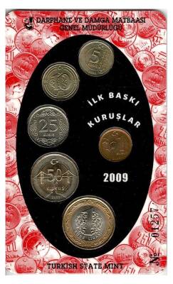2009 Darphane İlk Baskı Kuruşlar Seti TCM1042 - 1
