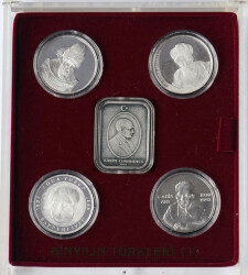 2000 - Binyılın Türkleri Seti 1 Hatıra Para Seti TCH100 - Gökçekoleksiyon