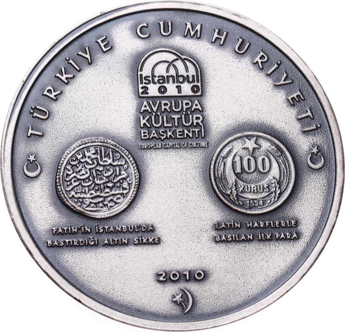 2010 - Avrupa Kültür Başkenti Madalyonu İstanbuldaki Antik Kentler ve Paraları Gümüş Kaplama *Sertifikalı* MVM2212 - 2