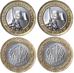 2016 - 15 Temmuz Hatıra Para 1TL ÇİL (Ters-Düz) Takım TCH1199 - Gökçekoleksiyon