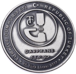 2017 - Darphane'nin 550.Kuruluş Yıldönümü Gümüş Hatıra Para *Sertifikalı* - ÇİL TCH436 #233 - 2