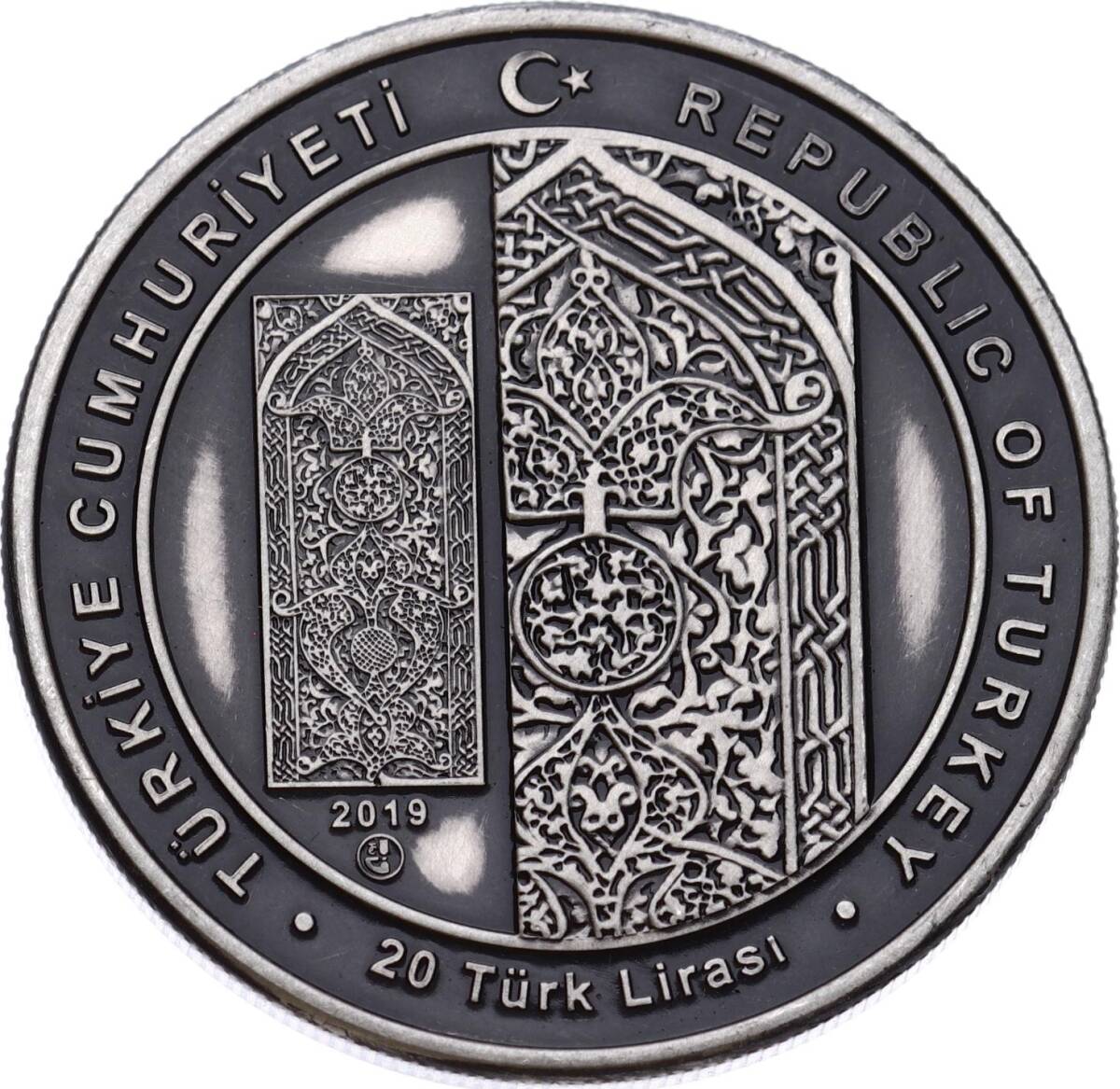 2019 - Ahlat Mezar Taşları 'Kültür Varlıkları Serisi No:9' Gümüş Hatıra Para *Sertifikalı* - ÇİL TCH417 - 2
