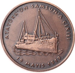 2019 - Atatürk'ün Samsun'a Çıkışının 100.Yılı Bronz Hatıra Para *Sertifikalı* - ÇİL TCH423 - Gökçekoleksiyon