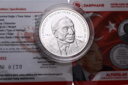 2023 - Alparslan Türkeş Cumhuriyet Dönemi Türk Siyasetçileri No:3 Gümüş Hatıra Para *Sertifikalı* - ÇİL TCH444 #241 - 3