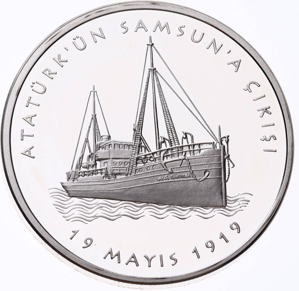 2019 - Atatürkün Samsuna Çıkışının 100.Yılı Gümüş Hatıra Para *Sertifikalı* - ÇİL TCH443 #225 - 1