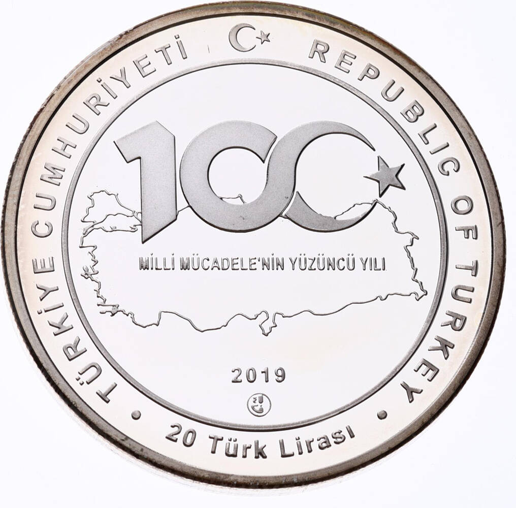 2019 - Atatürkün Samsuna Çıkışının 100.Yılı Gümüş Hatıra Para *Sertifikalı* - ÇİL TCH443 #225 - 2