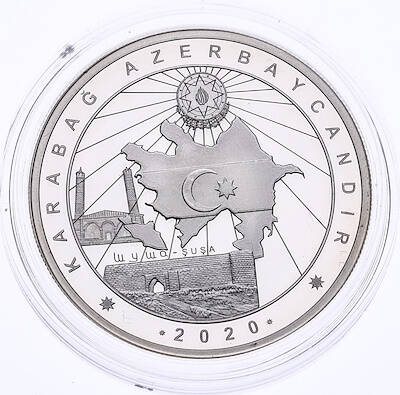2020 - Karabağ Azerbaycandır Gümüş Hatıra Para - ÇİL TCH479 #209 - 1