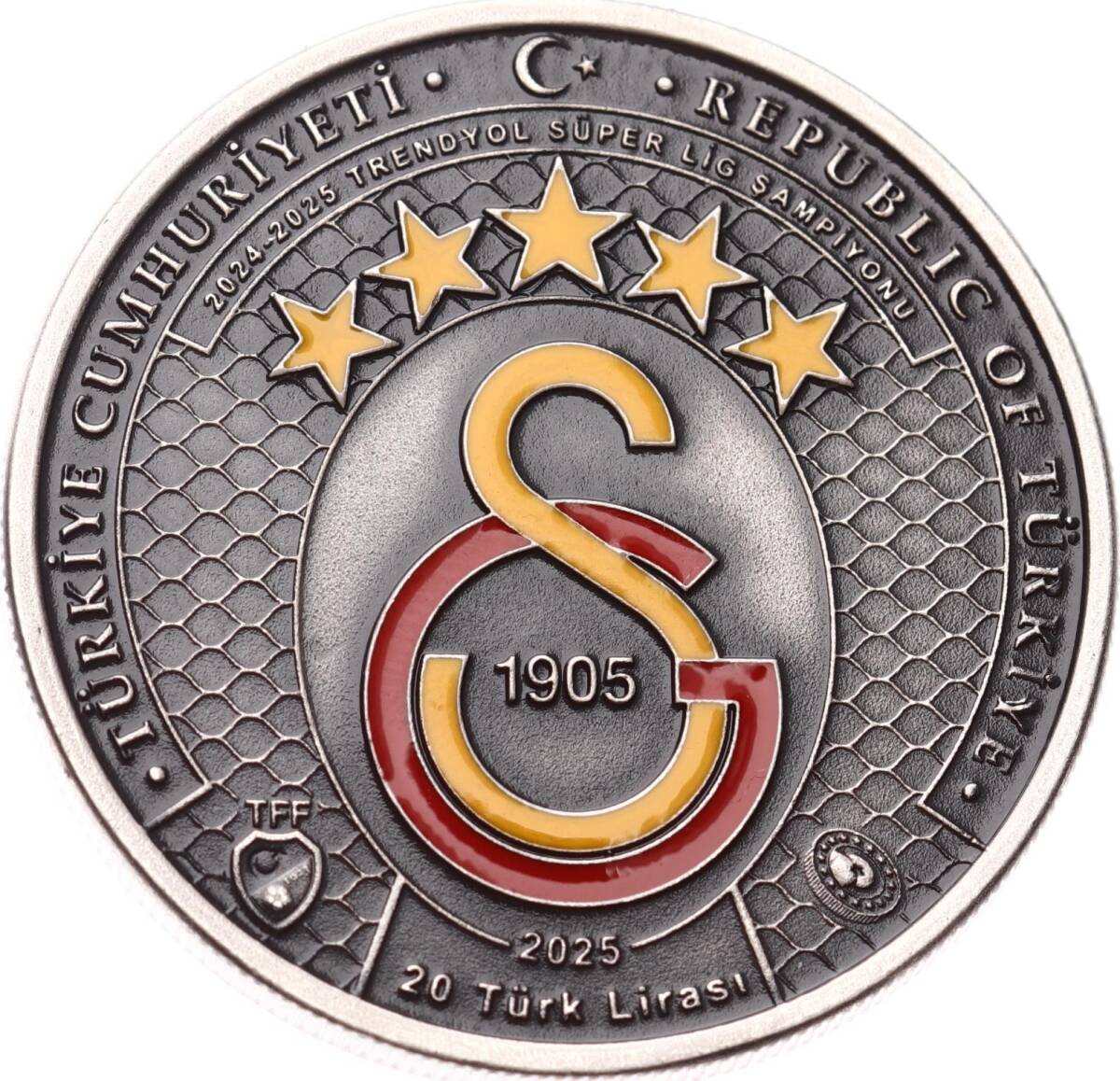 2023 - Galatasaray 25.Şampiyonluk Gümüş Hatıra Para *Sertifikalı* - ÇİL TCH445 #265 - 1