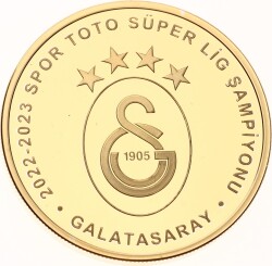 2023 - Galatasaray 25.Şampiyonluk Gümüş Üzeri Altın Kaplama Hatıra Para *Sertifikalı* - ÇİL TCH446 #209 - Gökçekoleksiyon