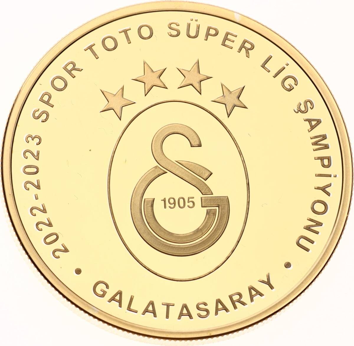 2023 - Galatasaray 25.Şampiyonluk Gümüş Üzeri Altın Kaplama Hatıra Para *Sertifikalı* - ÇİL TCH446 #209 - 1
