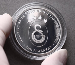2023 - Galatasaray Süper Lig Şampiyonu Gümüş Hatıra Para - ÇİL TCH478 #176 - 3