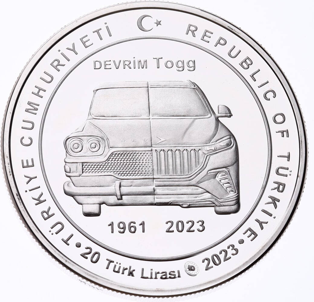 2023 - Türkiye’nin Otomobili Girişim Grubu(Togg)(Gümüş) Hatıra Para *Sertifikalı* - ÇİL TCH441 #209 - 2