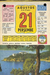 21 Ağustos 1975 Takvim Yaprağı - Doğum Günü Hediyesi EFM(N)9316 - Gökçekoleksiyon
