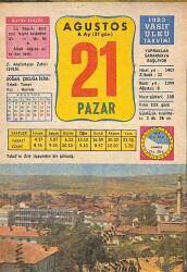 21 Ağustos 1983 Takvim Yaprağı - Doğum Günü Hediyesi EFM(N)9077 - Gökçekoleksiyon