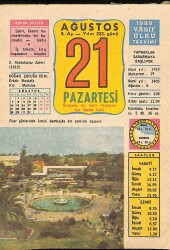 21 Ağustos 1989 Takvim Yaprağı - Doğum Günü Hediyesi EFM(N)9545 - Gökçekoleksiyon