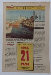 21 Aralık 1980 Takvim Yaprağı - Doğum Günü Hediyesi EFM(N)7237 - Gökçekoleksiyon