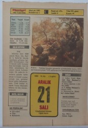 21 Aralık 1982 Takvim Yaprağı - Doğum Günü Hediyesi EFM(N)7326 - Gökçekoleksiyon