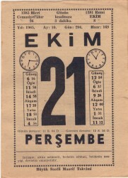 21 Ekim 1965 Takvim Yaprağı EFM(N)3563 - 1