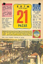 21 Ekim 1979 Takvim Yaprağı - Doğum Günü Hediyesi EFM(N)11768 - Gökçekoleksiyon