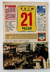 21 Ekim 1979 Takvim Yaprağı -Doğum Günü Hediyesi EFM(N)6486 - Gökçekoleksiyon