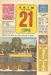 21 Ekim 1983 Takvim Yaprağı - Doğum Günü Hediyesi EFMN14729 - Gökçekoleksiyon
