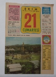 21 Ekim 1989 Takvim Yaprağı - Doğum Günü Hediyesi EFM(N)6567 - Gökçekoleksiyon