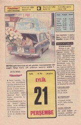 21 Eylül 1978 Takvim Yaprağı -Doğum Günü Hediyesi EFM(N)6273 - Gökçekoleksiyon