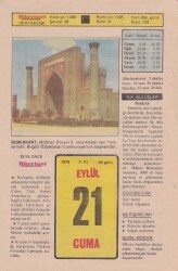 21 Eylül 1979 Takvim Yaprağı -Doğum Günü Hediyesi EFM(N)6362 - Gökçekoleksiyon