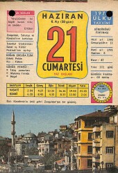 21 Haziran 1975 Takvim Yaprağı - Doğum Günü Hediyesi EFM(N)9255 - Gökçekoleksiyon