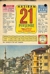 21 Haziran 1979 Takvim Yaprağı - Doğum Günü Hediyesi EFM(N)11718 - Gökçekoleksiyon