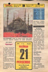 21 Haziran 1979 Takvim Yaprağı - Doğum Günü Hediyesi EFMN14451 - Gökçekoleksiyon