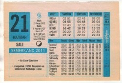 21 Haziran 2011 Takvim Yaprağı EFM(N)1217 - 2