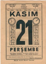 21 Kasım 1963 Takvim Yaprağı EFM(N)3695 - 2