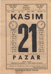 21 Kasım 1965 Takvim Yaprağı EFM(N)3696 - 3